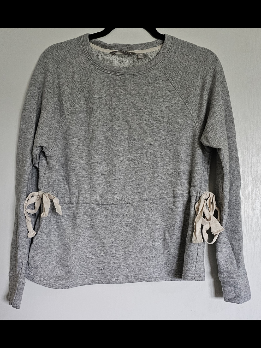 Athleta Light Heather Gray Crewneck Sweatshirt with Side Ties